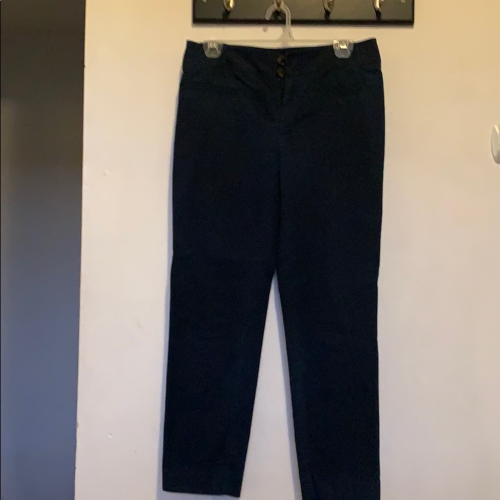 Anthropology Navy ankle crop trousers